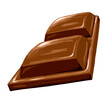 Czekolada. Dwie kostki czekolady. Nadziewana czekolada mleczna, słodycze. Kawałek czekoladowej tabliczki. Słodka przekąska z kakao.