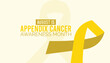 Appendix cancer awareness month.Health awareness vector.
