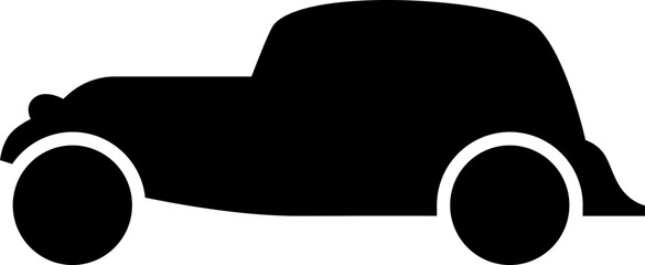 old car icon. Black car pictogram