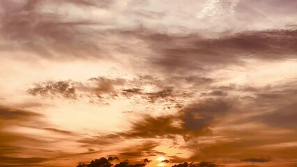 Wall Mural - 4K Time lapse sunset sky orange sky orange cloud outdoor summer nature