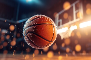 Wall Mural - basketball dunk. Generated by AI.