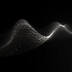 Wall Mural - abstract digital wave with particles on dark background.generative ai