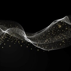 Wall Mural - abstract digital wave with particles on dark background.generative ai