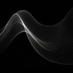 Wall Mural - abstract digital wave with particles on dark background.generative ai