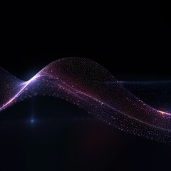 Wall Mural - abstract digital wave with particles on dark background.generative ai