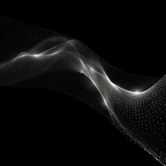 Wall Mural - abstract digital wave with particles on dark background.generative ai