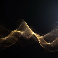 Wall Mural - abstract digital wave with particles on dark background.generative ai