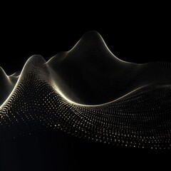 Wall Mural - abstract digital wave with particles on dark background.generative ai