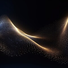 Wall Mural - abstract digital wave with particles on dark background.generative ai