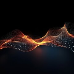 Wall Mural - abstract digital wave with particles on dark background.generative ai