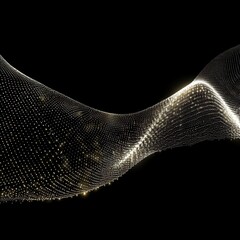 Wall Mural - abstract digital wave with particles on dark background.generative ai