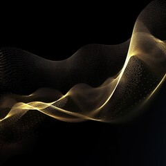 Wall Mural - abstract digital wave with particles on dark background.generative ai