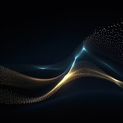 Wall Mural - abstract digital wave with particles on dark background.generative ai