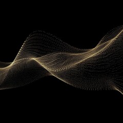 Wall Mural - abstract digital wave with particles on dark background.generative ai