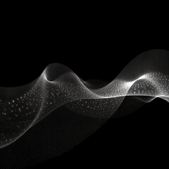 Wall Mural - abstract digital wave with particles on dark background.generative ai
