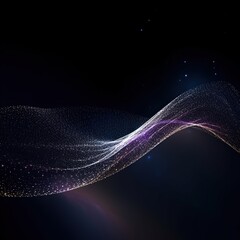 Wall Mural - abstract digital wave with particles on dark background.generative ai