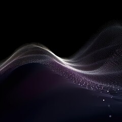 Wall Mural - abstract digital wave with particles on dark background.generative ai