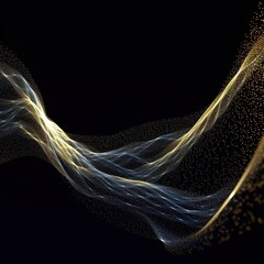 Wall Mural - abstract digital wave with particles on dark background.generative ai