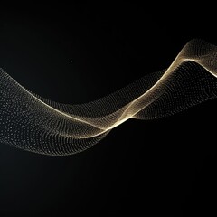 Wall Mural - abstract digital wave with particles on dark background.generative ai