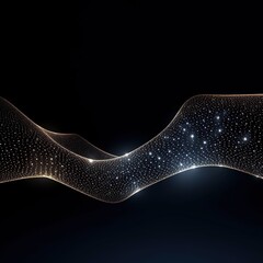 Wall Mural - abstract digital wave with particles on dark background.generative ai