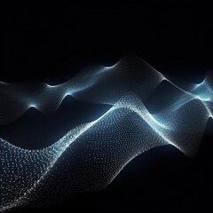 Wall Mural - abstract digital wave with particles on dark background.generative ai