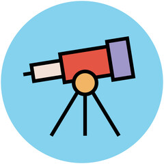 Poster - Check this flat rounded icon of telescope