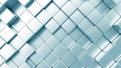 Wall Mural - white 3d render abstract background. bright and clean style box mosaic animated pattern. simple geom