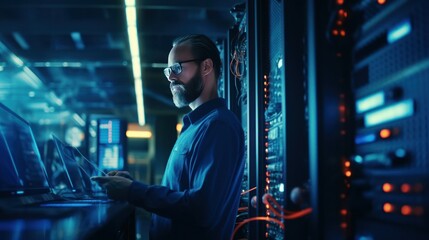 An network engineer the server room