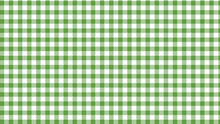 Green Gingham Tablecloth. Red Fabric Pattern Texture - Vector Textile Background. Kitchen Table Cloth