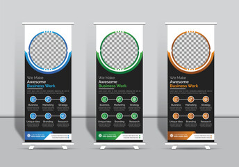 Wall Mural - Stylish corporate business roll-up banner signage standee template unique design