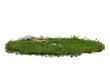 Floating circle grass field PNG transparent design, 3d illustration rendering