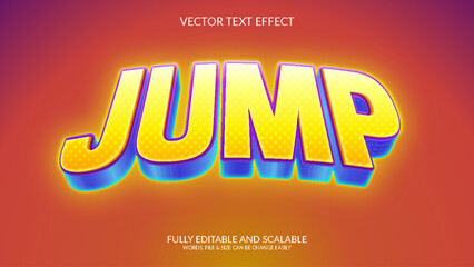 Wall Mural - Jump 3D Editable Vector Text Effect Template