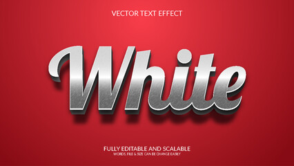 Wall Mural - White 3D Editable Vector Text Effect Template