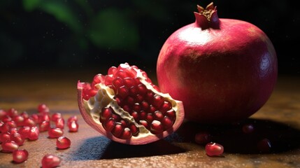 Wall Mural -  pomegranate fruit macro lens realistic lighting