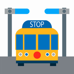 vector illustration depicting a public transport stop for prints on banners, signs and icon creation