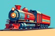 Train engine Illustration. Transportation illustration. Generative AI
