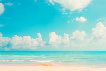 Wall Mural - azure color sea and cloudy sky. Beautiful tropical beach abstract background. generative ai