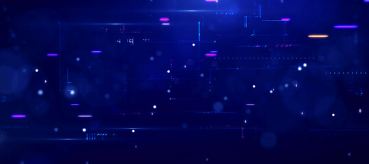 Leinwandbilder - Digital information technology concept. Cybersecurity and protection system from online crime threats. Data Analytics or Data Science. Binary code on dark blue background.