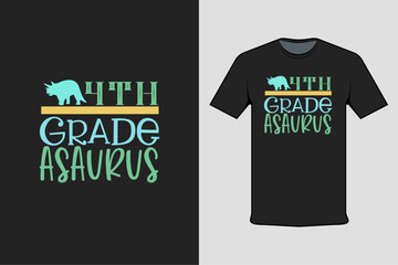 Wall Mural - t shirt design concept 4th grade asaurus