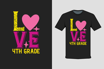 Wall Mural - t shirt design concept love 4th grade