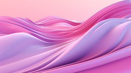 Wall Mural - 3d illustration of a stereo strip of different colors. Geometric stripes similar to waves. Generative Ai