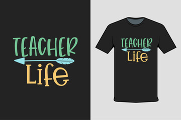 Poster - Inscribed shirt design teacher life, t-shirt template typography.