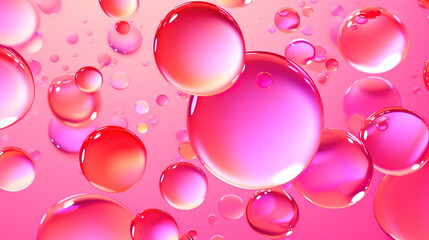 Wall Mural - abstract pastel pink blue background with iridescent magical air bubbles. Generative Ai