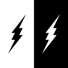 Wall Mural - black and white lightning bolt icon