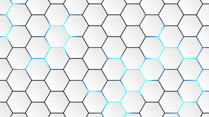 Wall Mural - Hexagonal abstract technology background. electric glow hexagonal background. vector illustration.