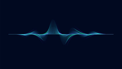 abstract blue digital equalizer. dynamic wave of glowing points. abstract wave colorful isolated on 