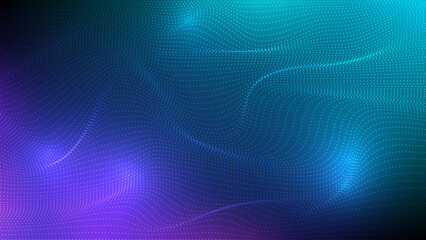 Dynamic wave of glowing points. abstract wave colorful isolated on dark background concept of technology digital network connection. Digital future technology concept. vector illustration.
