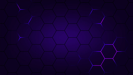 Hexagonal abstract technology background. electric glow hexagonal background. vector illustration.