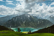View from the top of a mountain to the Achensee in Austria