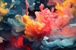 © Kishore Newton - Captivating abstraction: Liquid paints flow and blend together in a slow, gentle motion, creating a mesmerizing display of harmonious colors merging. Generative AI